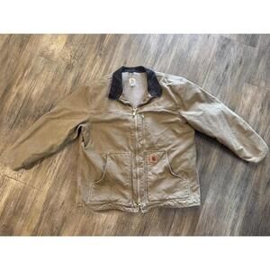 Vintage Carhartt Brown Long Sleeve Collared Sherpa Lined Ridge Jacket Sz 3XL C61